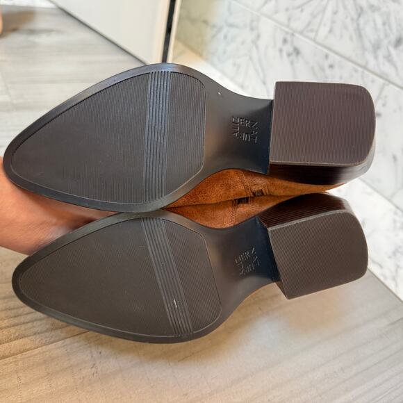 Naturalizer Fae Knee High Boot Saddle Tan Suede Western Chic 7.5W NEW - Picture 8 of 9